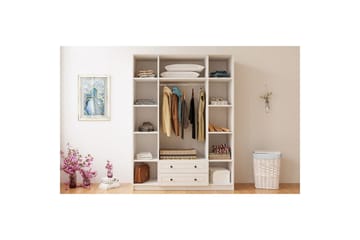 Astrel Garderobesskåp 140x210 cm - Matt Hvit - Oppbevaring - Klesoppbevaring - Garderober & garderobesystem - Garderobeskap & klesskap