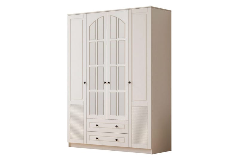 Astrel Garderobesskåp 140x210 cm - Matt Hvit - Oppbevaring - Klesoppbevaring - Garderober & garderobesystem - Garderobeskap & klesskap