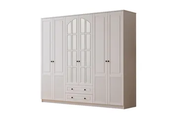 Astrel Garderobesskåp 210x184 cm - Matt Hvit - Oppbevaring - Klesoppbevaring - Garderober & garderobesystem - Garderobeskap & klesskap