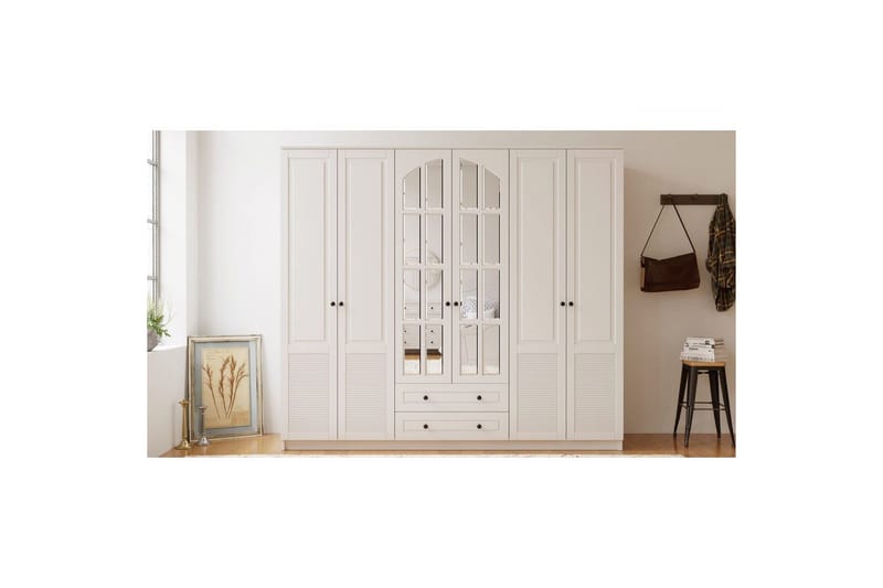 Astrel Garderobesskåp 210x210 cm - Matt Hvit - Oppbevaring - Klesoppbevaring - Garderober & garderobesystem - Garderobeskap & klesskap