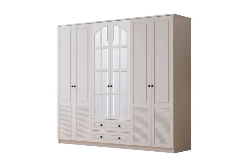 Astrel Garderobesskåp 210x210 cm - Matt Hvit - Oppbevaring - Klesoppbevaring - Garderober & garderobesystem - Garderobeskap & klesskap