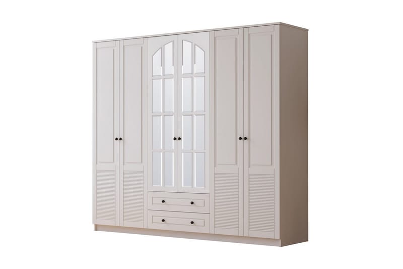 Astrel Garderobesskåp 210x210 cm, Matt Hvit