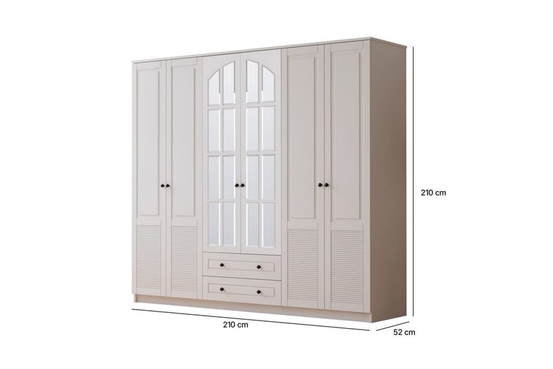 Astrel Garderobesskåp 210x210 cm - Matt Hvit - Oppbevaring - Klesoppbevaring - Garderober & garderobesystem - Garderobeskap & klesskap