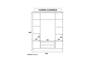 Auric Garderobe 140x180 cm - Matt Hvit - Oppbevaring - Klesoppbevaring - Garderober & garderobesystem