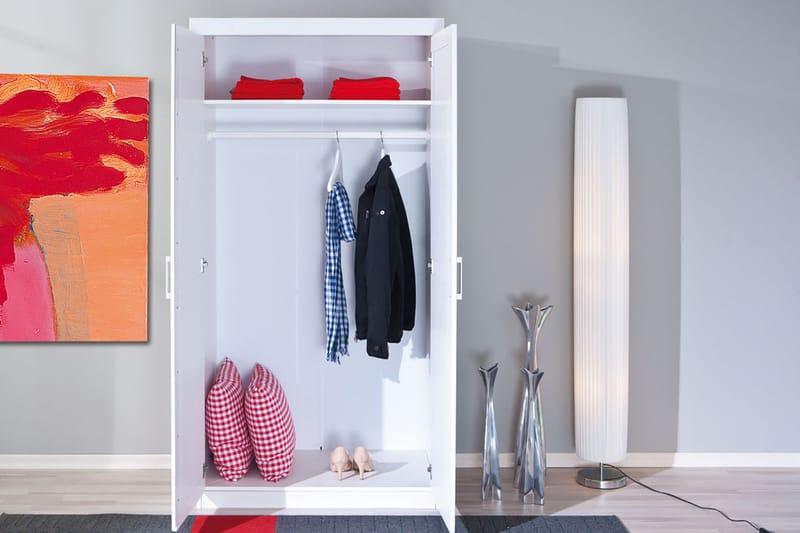 Bailey Garderobe 95 cm - Hvit - Oppbevaring - Klesoppbevaring - Garderober & garderobesystem