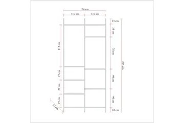 Batler Garderobe 52x104 3 Dører - Natur - Oppbevaring - Klesoppbevaring - Garderober & garderobesystem