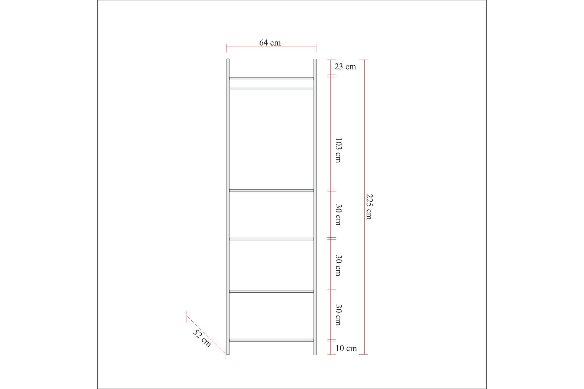 Batler Garderobe 52x104 5 Dører - Natur - Oppbevaring - Klesoppbevaring - Garderober & garderobesystem