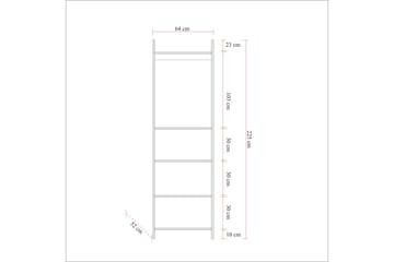 Batler Garderobe 52x104 5 Dører - Natur - Oppbevaring - Klesoppbevaring - Garderober & garderobesystem