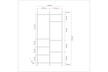 Batler Garderobe 52x104 5 Dører - Natur - Oppbevaring - Klesoppbevaring - Garderober & garderobesystem