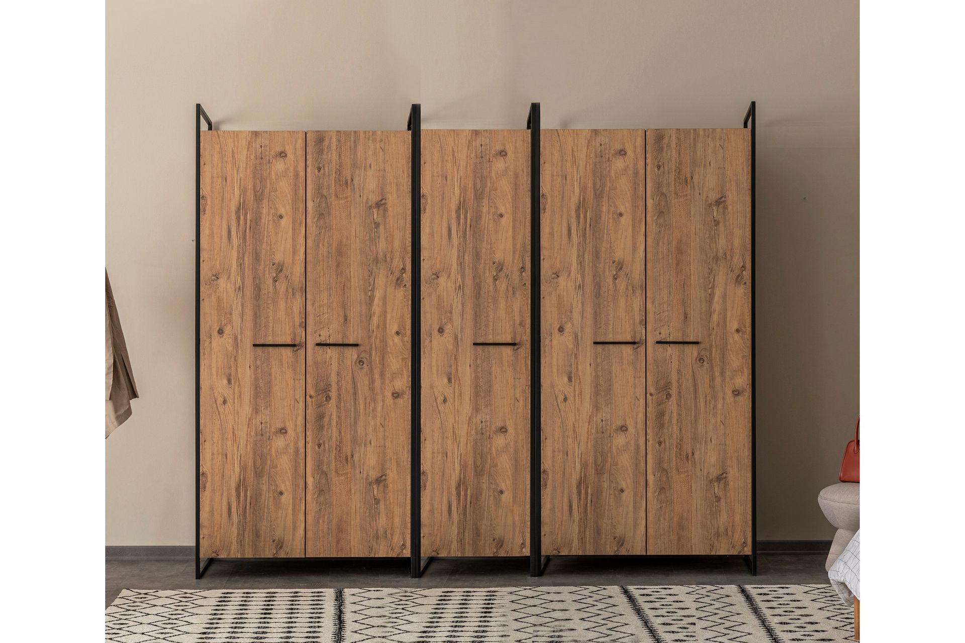 Batler Garderobe 52x104 5 Dører - Natur - Oppbevaring - Klesoppbevaring - Garderober & garderobesystem
