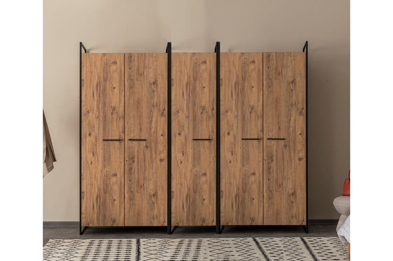 Batler Garderobe 52x104 5 Dører - Natur - Oppbevaring - Klesoppbevaring - Garderober & garderobesystem
