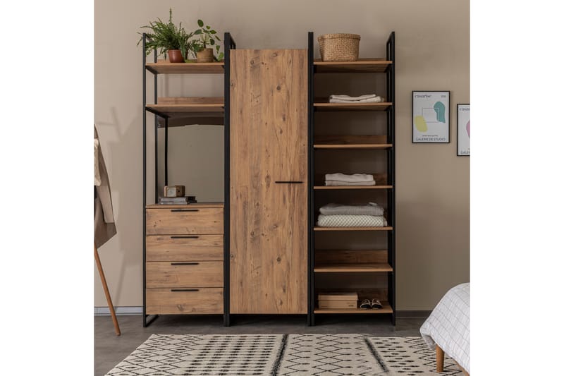 Batler Garderobe 52x64 4 skap 1 dør - Natur - Oppbevaring - Klesoppbevaring - Garderober & garderobesystem