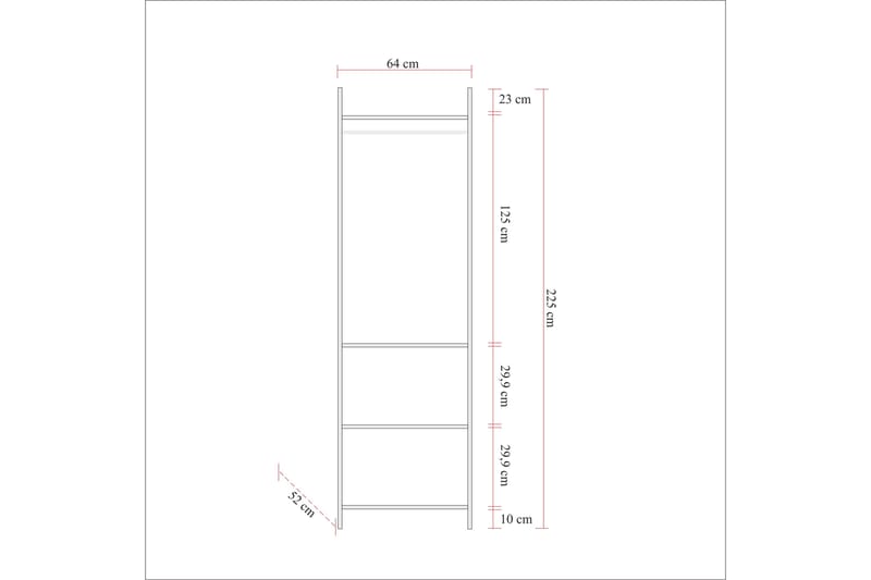 Batler Garderobe 52x64 4 Skap 13 Hyller - Natur - Oppbevaring - Klesoppbevaring - Garderober & garderobesystem