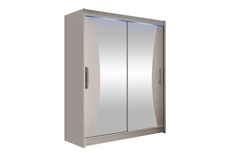 Bay Garderobe Med Speil 150x200 cm - Beige - Oppbevaring - Klesoppbevaring - Garderober & garderobesystem