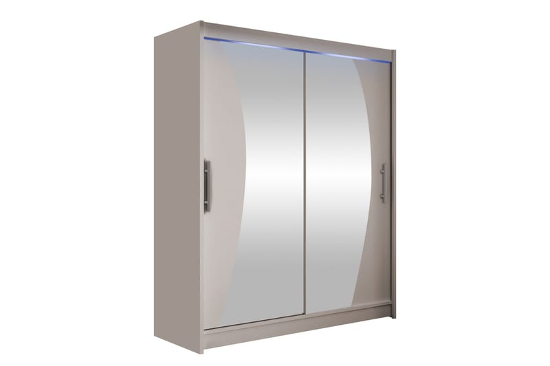 Bay Garderobe Med Speil 150x200 cm - Beige - Oppbevaring - Klesoppbevaring - Garderober & garderobesystem