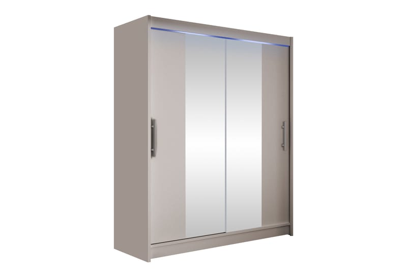 Bay Garderobe Med Speil 150x200 cm - Beige - Oppbevaring - Klesoppbevaring - Garderober & garderobesystem
