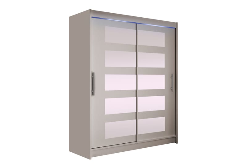 Bay Garderobe Med Speil 150x200 cm - Beige - Oppbevaring - Klesoppbevaring - Garderober & garderobesystem