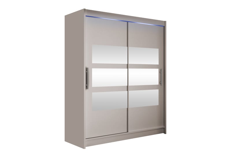 Bay Garderobe Med Speil 150x200 cm - Beige - Oppbevaring - Klesoppbevaring - Garderober & garderobesystem