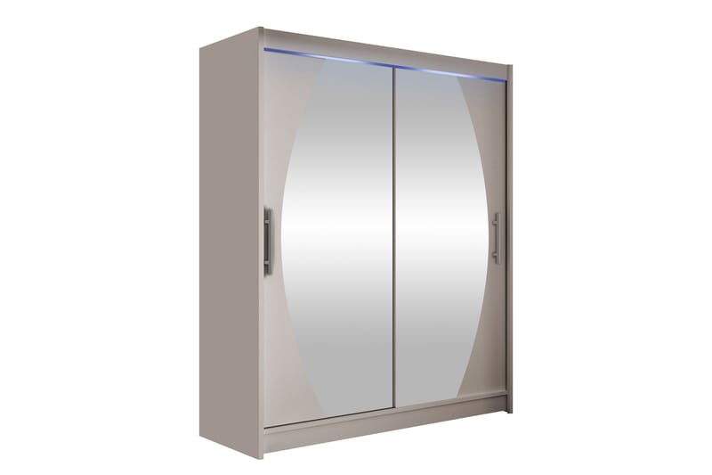 Bay Garderobe Med Speil 150x200 cm - Beige - Oppbevaring - Klesoppbevaring - Garderober & garderobesystem