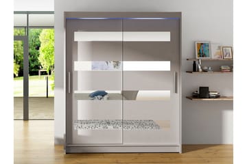 Bay Garderobe Med Speil 150x200 cm - Beige - Oppbevaring - Klesoppbevaring - Garderober & garderobesystem