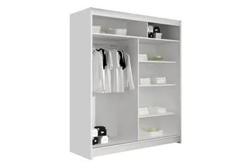 Bay Garderobe Med Speil 150x200 cm - Beige - Oppbevaring - Klesoppbevaring - Garderober & garderobesystem