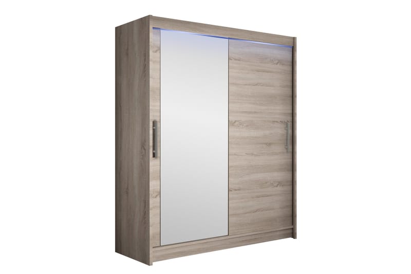 Bay Garderobe Med Speil 150x200 cm - Brun - Oppbevaring - Klesoppbevaring - Garderober & garderobesystem