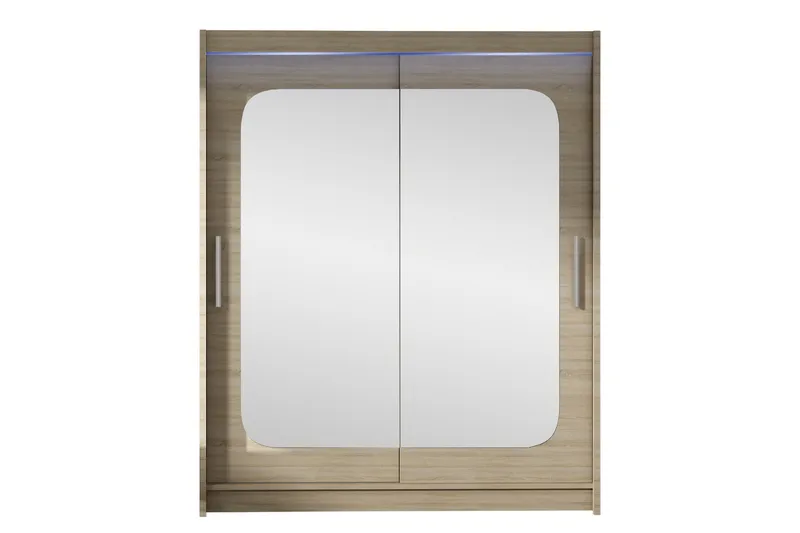 Bay Garderobe Med Speil 150x200 cm, Brun