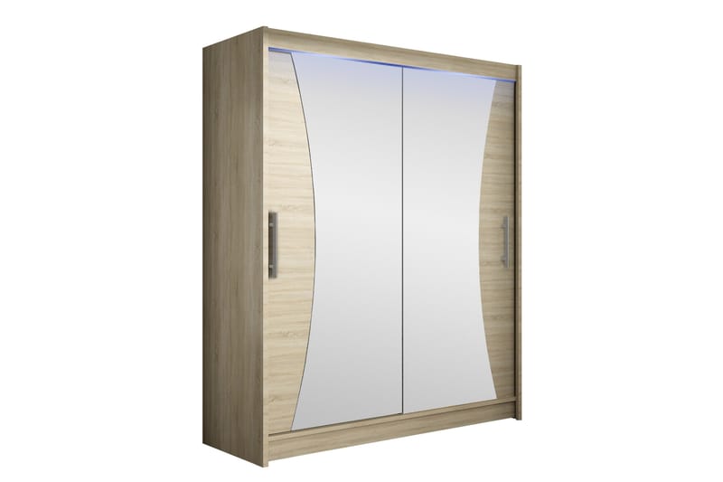 Bay Garderobe Med Speil 150x200 cm - Brun - Oppbevaring - Klesoppbevaring - Garderober & garderobesystem