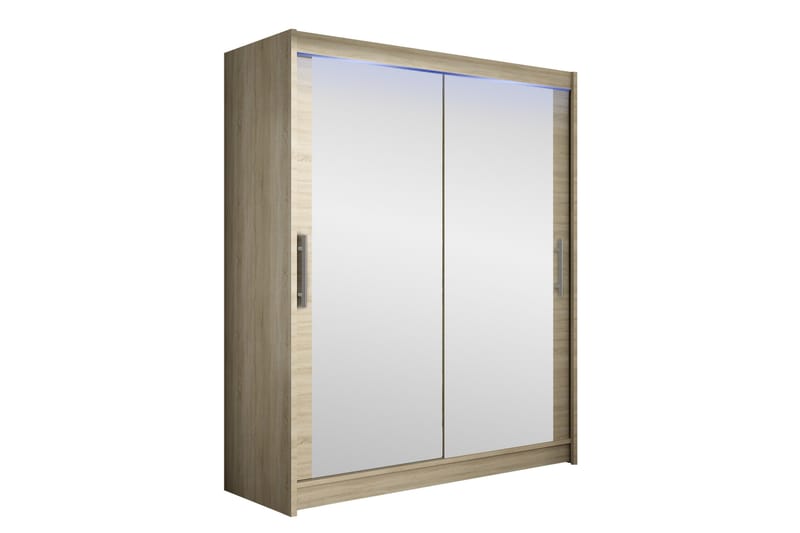 Bay Garderobe Med Speil 150x200 cm - Brun - Oppbevaring - Klesoppbevaring - Garderober & garderobesystem