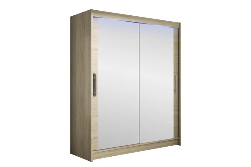 Bay Garderobe Med Speil 150x200 cm, Brun