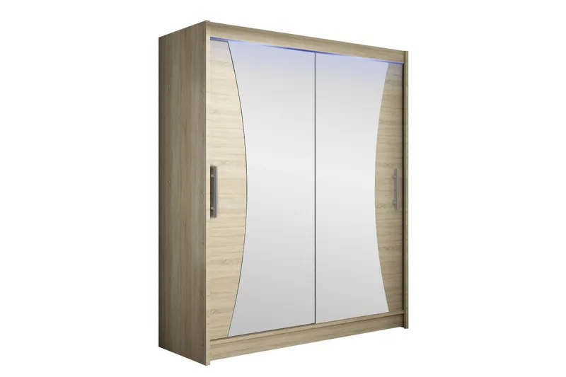 Bay Garderobe Med Speil 150x200 cm, Brun