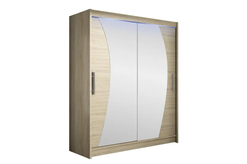 Bay Garderobe Med Speil 150x200 cm, Brun