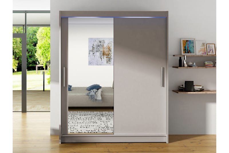 Bay Garderobe Med Speil 150x200 cm - Brun - Oppbevaring - Klesoppbevaring - Garderober & garderobesystem