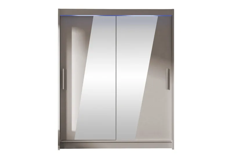 Bay Garderobe Med Speil 150x200 cm - Grå - Oppbevaring - Klesoppbevaring - Garderober & garderobesystem