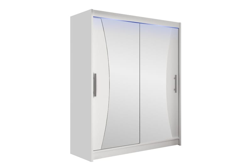 Bay Garderobe Med Speil 150x200 cm - Hvit - Oppbevaring - Klesoppbevaring - Garderober & garderobesystem