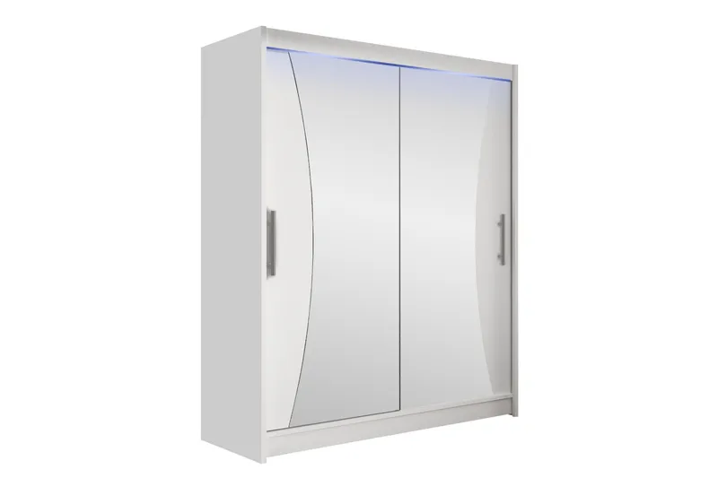 Bay Garderobe Med Speil 150x200 cm, Hvit