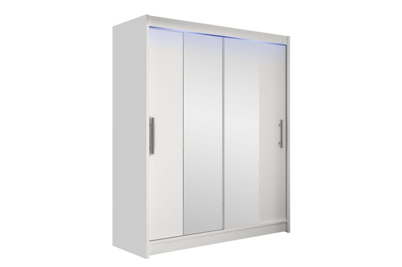 Bay Garderobe Med Speil 150x200 cm - Hvit - Oppbevaring - Klesoppbevaring - Garderober & garderobesystem