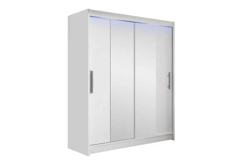 Bay Garderobe Med Speil 150x200 cm - Hvit - Oppbevaring - Klesoppbevaring - Garderober & garderobesystem