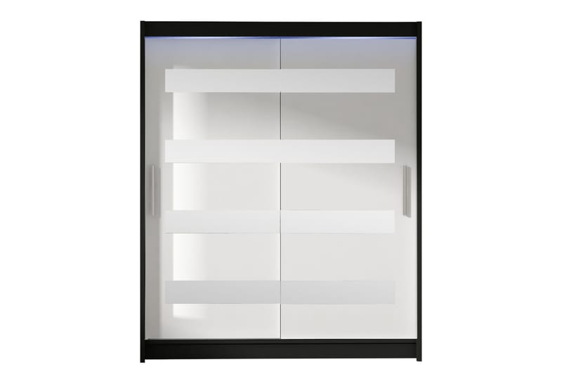 Bay Garderobe Med Speil 150x200 cm - Svart Og Hvitt - Oppbevaring - Klesoppbevaring - Garderober & garderobesystem