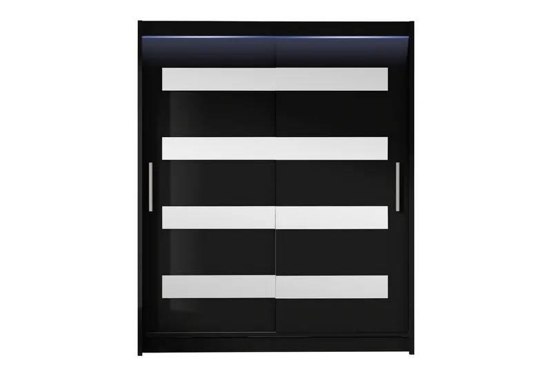 Bay Garderobe Med Speil 150x200 cm - Svart - Oppbevaring - Klesoppbevaring - Garderober & garderobesystem