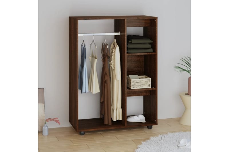 beBasic Garderobe brun eik 80x40x110 cm konstruert tre - Brun - Garderober & garderobesystem - Garderobeskap & klesskap