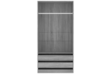 beBasic Garderobe grå sonoma 100x50x200 cm konstruert tre - GrÃ¥ - Oppbevaring - Klesoppbevaring - Garderober & garderobesystem