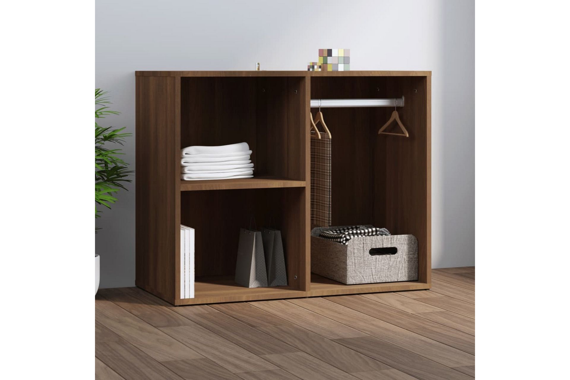 beBasic Sminkeskap brun eik 80x40x65 cm konstruert tre - Brun - Oppbevaring - Klesoppbevaring - Garderober & garderobesystem - Garderobeskap & klesskap