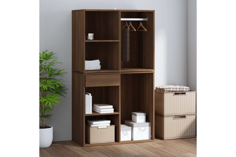 beBasic Sminkeskap brun eik 80x40x65 cm konstruert tre - Brun - Oppbevaring - Klesoppbevaring - Garderober & garderobesystem - Garderobeskap & klesskap