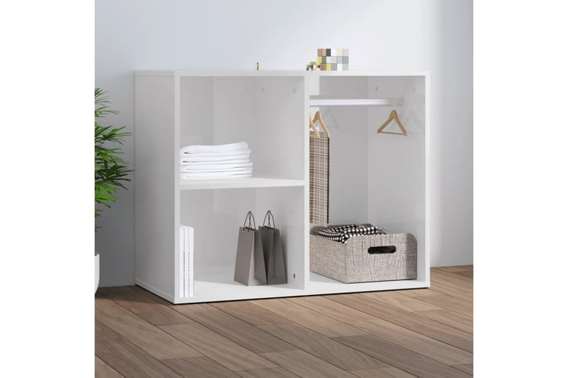 beBasic Sminkeskap høyglans hvit 80x40x65 cm konstruert tre - Hvit - Oppbevaring - Klesoppbevaring - Garderober & garderobesystem - Garderobeskap & klesskap