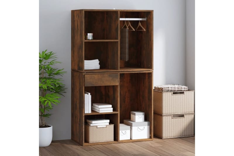 beBasic Sminkeskap røkt eik 80x40x65 cm konstruert tre - Brun - Oppbevaring - Klesoppbevaring - Garderober & garderobesystem - Garderobeskap & klesskap