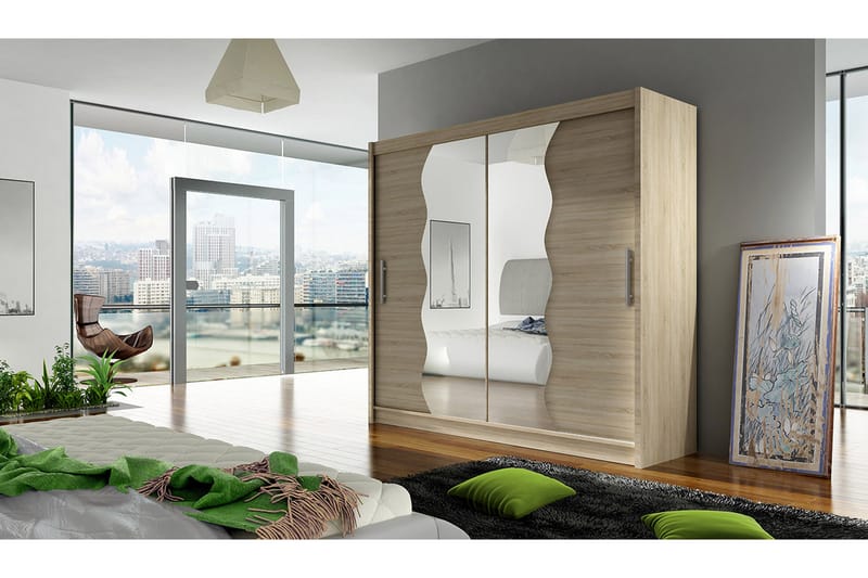 Bega Garderobe 180x57x215 cm - Beige / Hvit - Oppbevaring - Klesoppbevaring - Garderober & garderobesystem