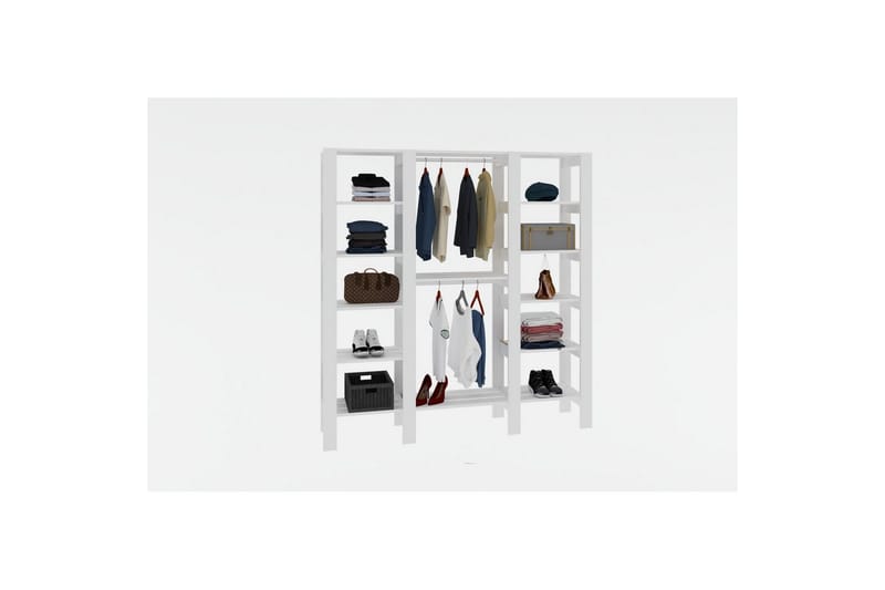 Bertoaria Garderobe 161x180 cm - Hvit - Oppbevaring - Klesoppbevaring - Garderober & garderobesystem