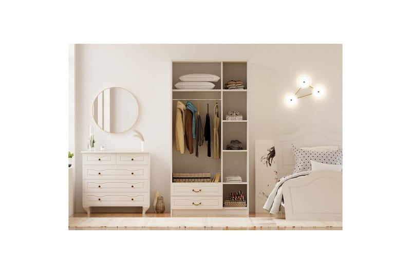 Beyric Garderobe 105x210 cm - Matt Hvit - Oppbevaring - Klesoppbevaring - Garderober & garderobesystem