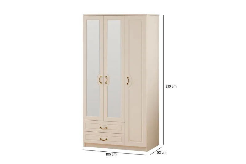 Beyric Garderobe 105x210 cm - Matt Hvit - Oppbevaring - Klesoppbevaring - Garderober & garderobesystem